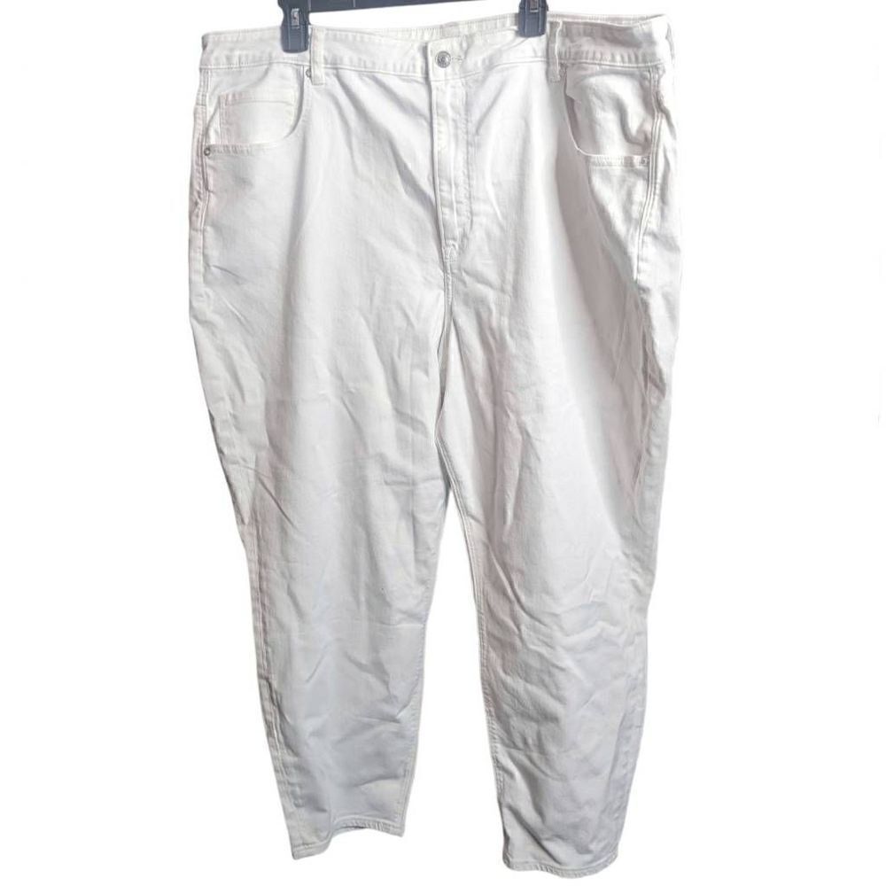 ‎American Eagle Mom Jeans White Plus Size Straight Leg 24